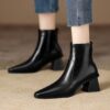 Buy CHIKO Liliana Square Toe Block Heels Ankle Boots online shopping cheap