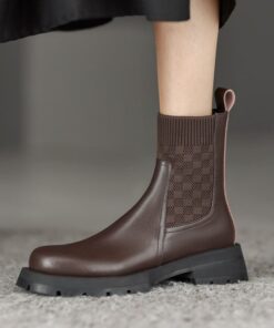 CHIKO Lindy Round Toe Block Heels Ankle Boots