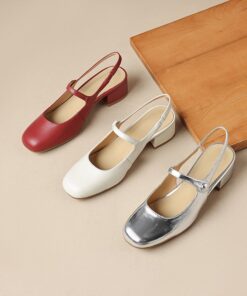 CHIKO Lizzie Square Toe Block Heels Slingback Shoes