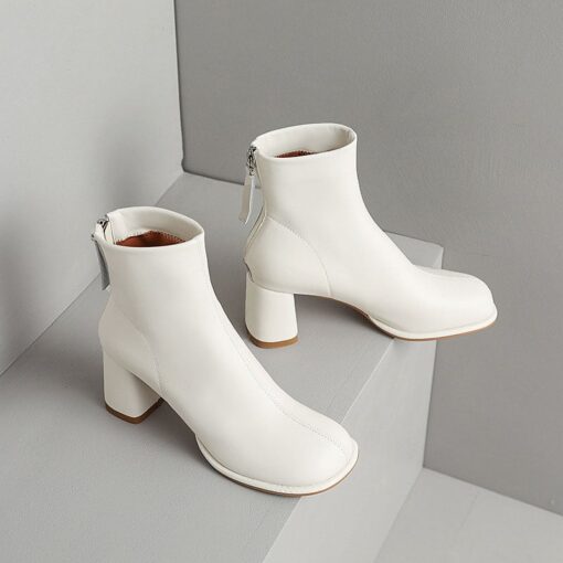 Buy CHIKO Lola Square Toe Block Heels Ankle Boots online shopping cheap