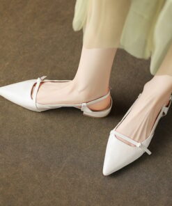 CHIKO Lorrie Pointy Toe Block Heels Slingback Shoes
