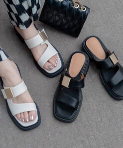 CHIKO Loryn Open Toe Block Heels Slides Sandals