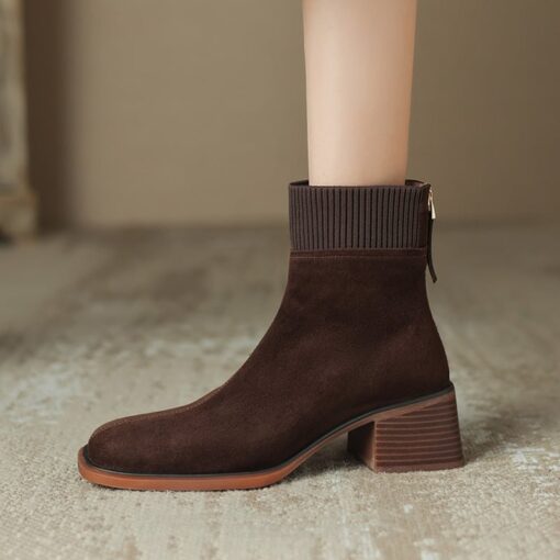 Buy CHIKO Lucy Square Toe Block Heels Ankle Boots online shopping cheap