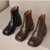 Buy CHIKO Luisina Square Toe Block Heels Ankle Boots online shopping cheap