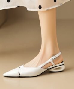 CHIKO Macayla Pointy Toe Block Heels Slingback Shoes