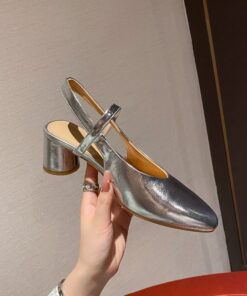 CHIKO Madeline Round Toe Block Heels Slingback Shoes