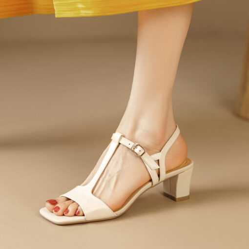 Buy CHIKO Makaela Open Toe Block Heels T-Strap Shoes online shopping cheap