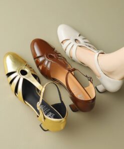CHIKO Makaila Round Toe Chunky Heels T-Strap Shoes