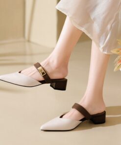 CHIKO Makayla Pointy Toe Block Heels Clogs/Mules Shoes