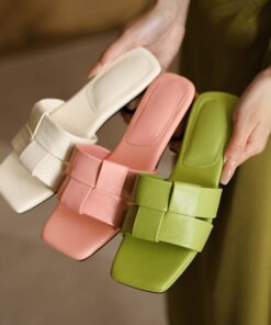 CHIKO Makenzee Open Toe Block Heels Slides Sandals