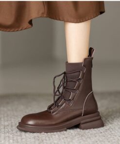 CHIKO Maliah Round Toe Block Heels Ankle Boots