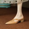 Buy CHIKO Malley Pointy Toe Block Heels Clogs/Mules Shoes online shopping cheap