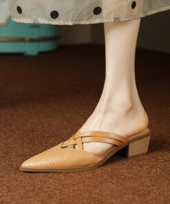 CHIKO Malley Pointy Toe Block Heels Clogs/Mules Shoes