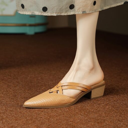 Buy CHIKO Malley Pointy Toe Block Heels Clogs/Mules Shoes online shopping cheap