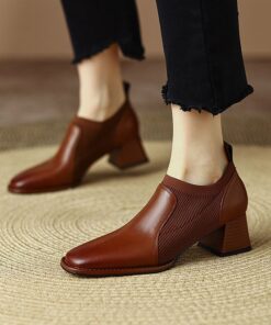 CHIKO Manda Square Toe Block Heels Ankle Boots