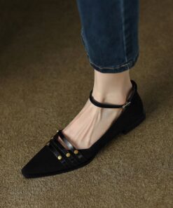 CHIKO Maria Pointy Toe Block Heels Pumps Shoes