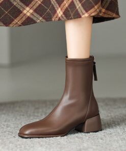 CHIKO Marianela Square Toe Block Heels Ankle Boots