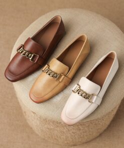 CHIKO Marilin Square Toe Block Heels Loafers Shoes