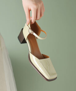 CHIKO Marilou Square Toe Block Heels Pumps Shoes