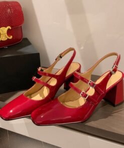 CHIKO Marina Square Toe Block Heels Slingback Shoes