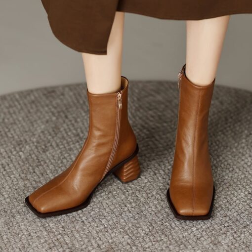 Buy CHIKO Mariona Square Toe Block Heels Ankle Boots online shopping cheap