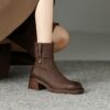 Buy CHIKO Marquitta Square Toe Block Heels Ankle Boots online shopping cheap