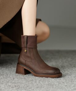 CHIKO Marquitta Square Toe Block Heels Ankle Boots