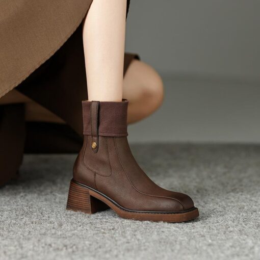 Buy CHIKO Marquitta Square Toe Block Heels Ankle Boots online shopping cheap