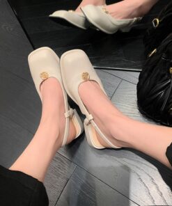 CHIKO Marycarmen Square Toe Block Heels Slingback Shoes