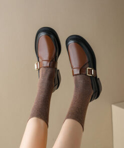 CHIKO Mbita Round Toe Block Heels T-Strap Shoes