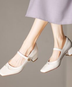 CHIKO Mckena Square Toe Block Heels Mary Jane Shoes