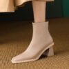 Buy CHIKO Mel Square Toe Block Heels Ankle Boots online shopping cheap