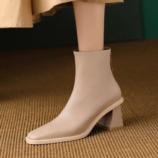 Buy CHIKO Mel Square Toe Block Heels Ankle Boots online shopping cheap