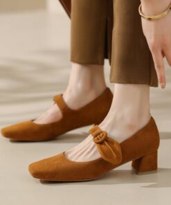 CHIKO Mela Square Toe Block Heels Mary Jane Shoes