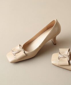 CHIKO Melanie Square Toe Chunky Heels Pumps Shoes