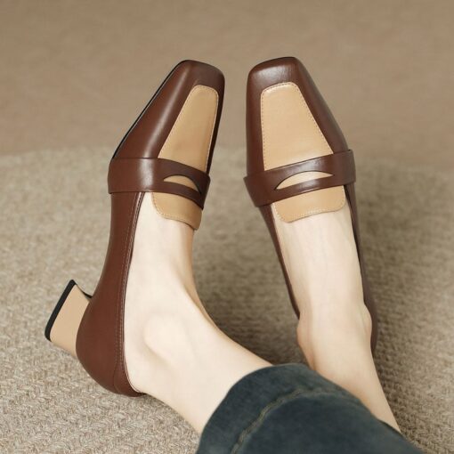 Buy CHIKO Meriah Square Toe Block Heels Loafers Shoes online shopping cheap