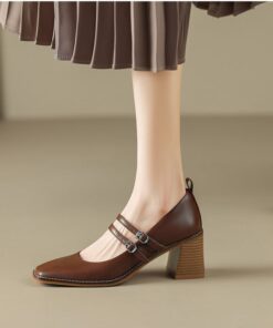 CHIKO Mikesha Square Toe Block Heels Mary Jane Shoes