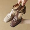 Buy CHIKO Mikhaila Square Toe Block Heels T-Strap Shoes online shopping cheap