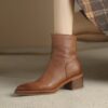 Buy CHIKO Mila Pointy Toe Block Heels Ankle Boots online shopping cheap