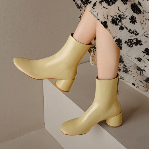 Buy CHIKO Misericordia Square Toe Block Heels Ankle Boots online shopping cheap