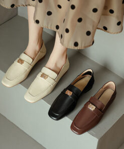 CHIKO Modesta Square Toe Block Heels Loafers Shoes