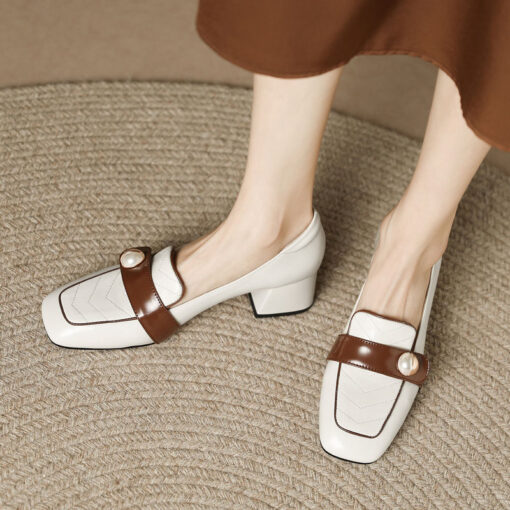 Buy CHIKO Morowa Square Toe Block Heels Loafers Shoes online shopping cheap