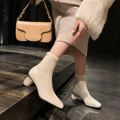Buy CHIKO Mychaela Square Toe Block Heels Ankle Boots online shopping cheap