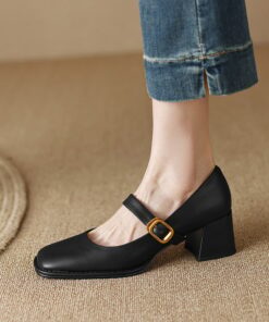 CHIKO Nakiesha Square Toe Block Heels Mary Jane Shoes
