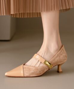 CHIKO Nakita Pointy Toe Kitten Heels Mary Jane Shoes