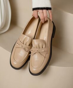 CHIKO Nanyamka Round Toe Block Heels Loafers Shoes