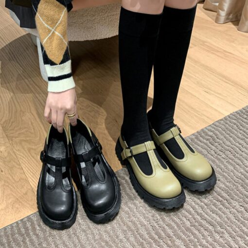 Buy CHIKO Nashota Round Toe Block Heels T-Strap Shoes online shopping cheap