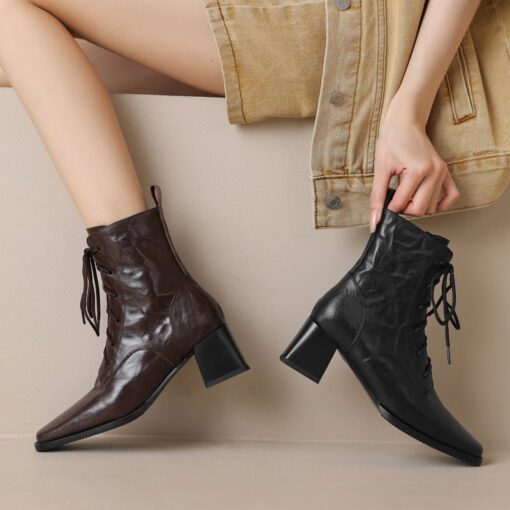Buy CHIKO Natalia Square Toe Block Heels Ankle Boots online shopping cheap