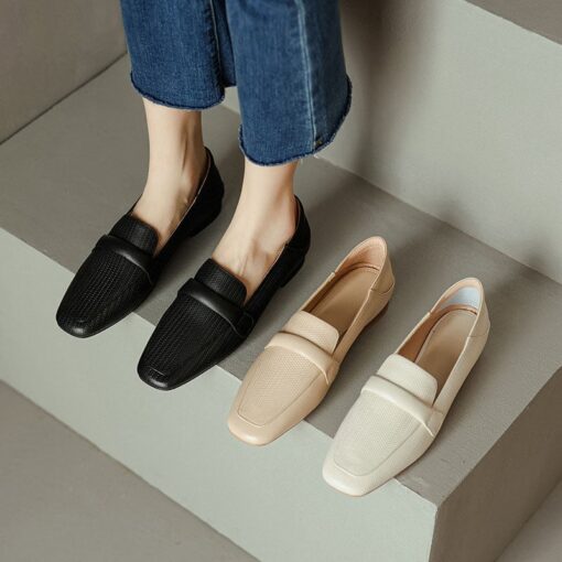 Buy CHIKO Nelia Square Toe Block Heels Loafers Shoes online shopping cheap