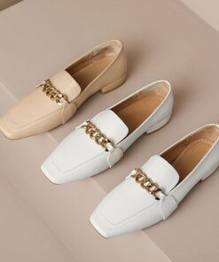CHIKO Nena Square Toe Block Heels Loafers Shoes